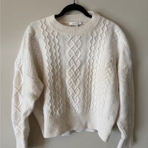 Favorite Daughter Ivory Cable Knit Sweater